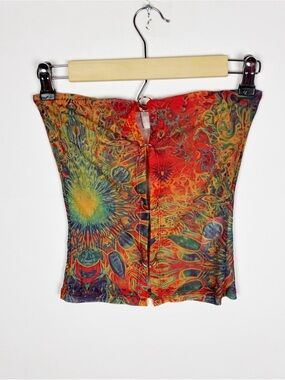 MUSERA Ring Bandeau Top Size XS  Mesh Y2K Festival Rave